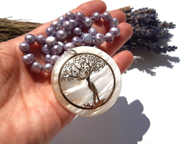 Colier lavender pearl
