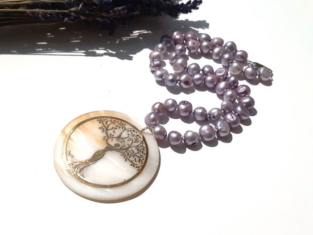 Colier lavender pearl