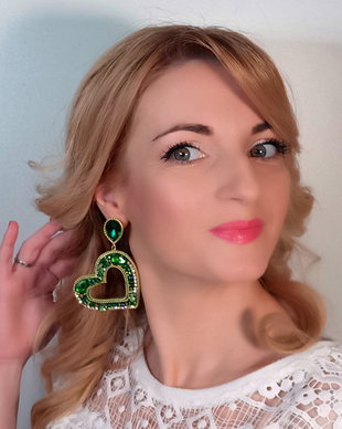 Vândut Cercei asimetrici - Green Heart