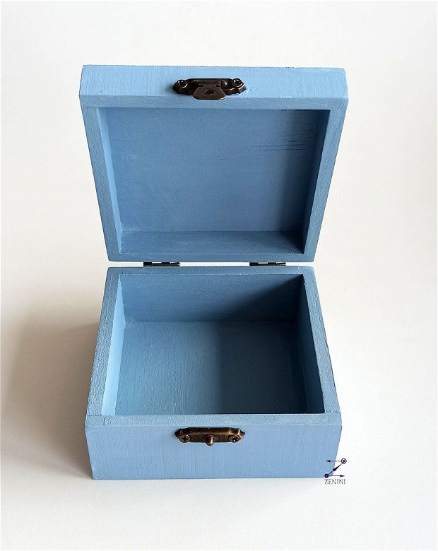 Cutie bijuterii plante suculente, cutie bijuterii bleu, cutie amintiri, cutie plante suculente