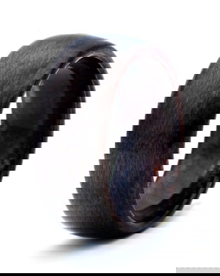 Inel lemn Paltin Gri & Dark Copper