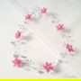 Accesoriu par coronita mireasa delicat cu flori roz