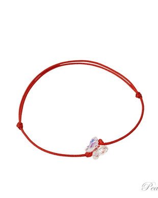 Bratara snur rosu cu cristal Swarovski fluturas