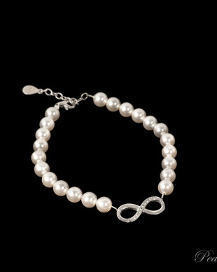 Bratara din perle cu Infinit Swarovski  argint