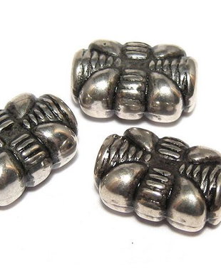 Margele din acril, metalizate, antique silver, 10x15 mm
