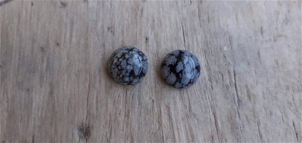 Cabochon obsidian, 12 mm (2 buc)