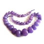 Sirag jad fatetat rondele, violet (8x5mm-20x15mm), 47cm  GSLAK-T 022