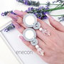 Cercei pe lob, argintii, soutache