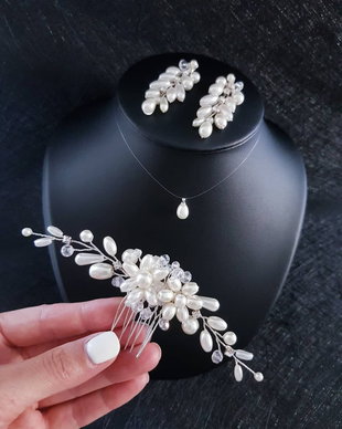 EMMA *Accesoriu pentru par elegant -  Accesoriu cu perle și cristale