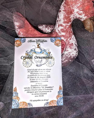 Invitatie botez caleasca printesa