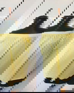 BLUZA BUMBAC GALBEN PAL UMERI CAZUTI