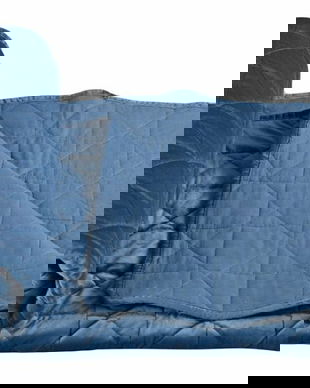 Pled albastru din bumbac cu model deosebit