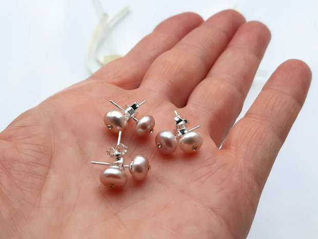 Cercei perle freshwater&rhinestone