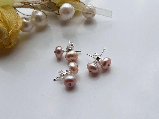 Cercei perle freshwater&rhinestone