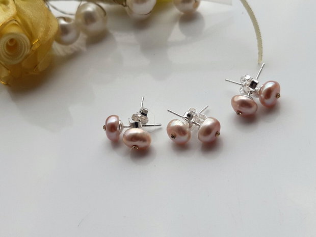 Cercei perle freshwater&rhinestone