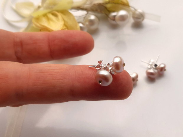 Cercei perle freshwater&rhinestone