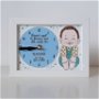 Ceas pictat manual handmade personalizat cu mesaj bebelus