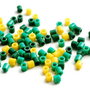 Margele spacere - sticla - 10 buc  -  [verde deschis, verde inchis si galben]