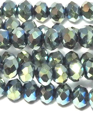 Cristale din sticla, rondelle, 4x3 mm, DarkOliveGreen