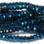 Cristale din sticla, rondelle, 4x3 mm, MarineBlue