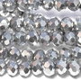 Cristale din sticla, rondelle, 4x3 mm, argintii