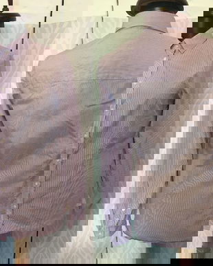 MASSIMO DUTTI  CAMASA BUMBAC LILA STRIPE