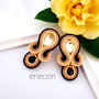 Cercei pe lob soutache auriu cu negru