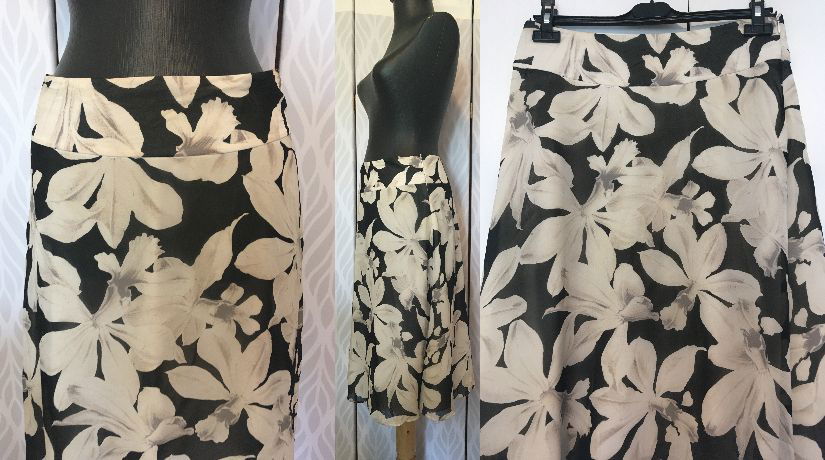 BANANA REPUBLIC FUSTA MIDI MATASE NATURALA