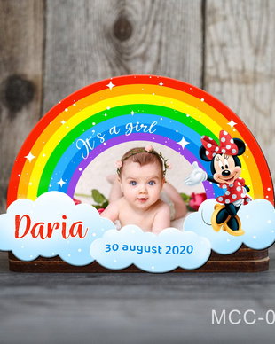 Magneti marturii botez decupati curcubeu pentru fetite