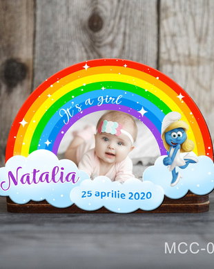 Magneti marturii botez decupati curcubeu pentru fetite