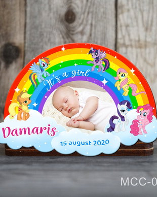 Magneti marturii botez decupati curcubeu pentru fetite