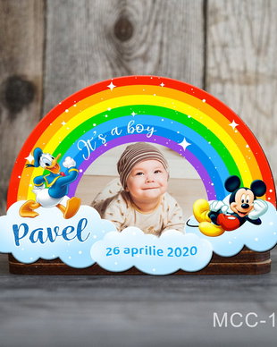 Magneti marturii botez handmade curcubeu - Mickey Mouse