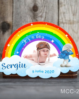 Magneti marturii botez decupati curcubeu pentru baieti