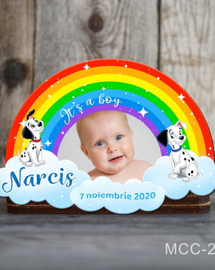 Magneti marturii botez decupati curcubeu pentru baieti