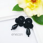 Cercei negri pe lob, soutache