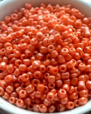 Margele nisip portocaliu orange inchis 3 mm 30 g.