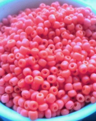 Margele nisip portocaliu neon 3 mm 50 g.
