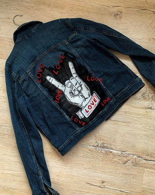 Geaca blugi (denim) pictata