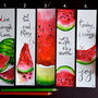 Semne de Carte - Pepene Rosu, Fructe, Carti, Pictura in Acuarela, Cadou Original, Carte - Nature & Colors Collection