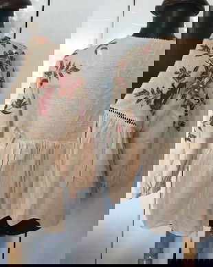 ZARA BLUZA BUMBAC IN BRODERIE