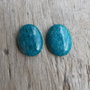 Cabochon amazonit rusesc, 25x18 mm (2 buc)