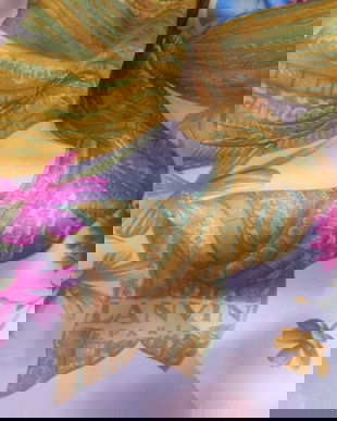 LANVIN PARIS,   SAL  FOARTE  MARE  MATASE NATURALA  SATINATA  SPECTACULOS