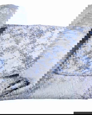 Pled bleu din bumbac cu model deosebit