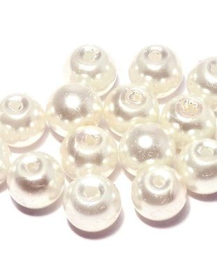 Perle din sticla, 4 mm, ivory