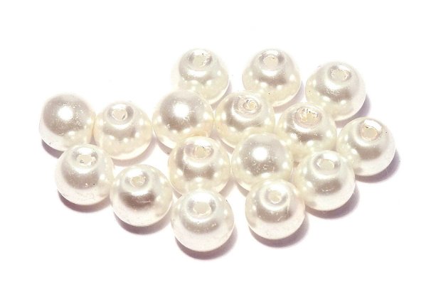 Perle din sticla, 4 mm, ivory