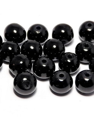 Perle din sticla, 4 mm, negre