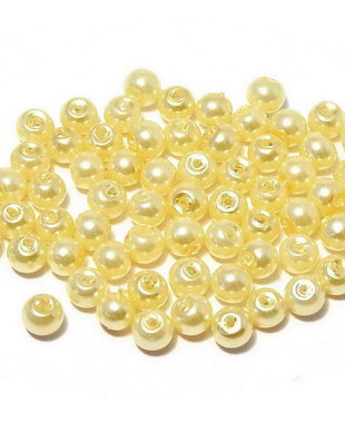 Perle din sticla, 6 mm, galbene