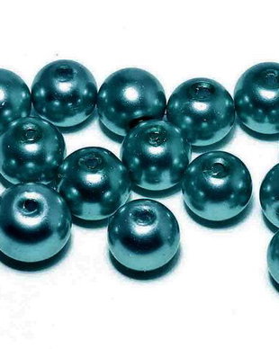 Perle din sticla, 6 mm, bleumarin