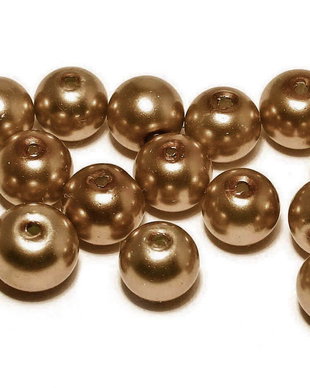 Perle din sticla, 6 mm, maro