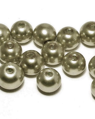 Perle din sticla, 6 mm, khaki
